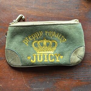 Vintage Juicy Couture Green and Gold Pouch